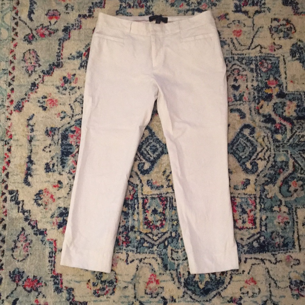 Banana Republic cropped white pants